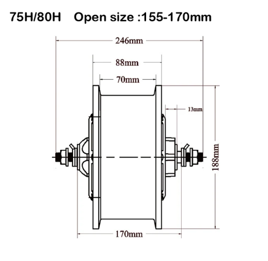 Lonnyo 75-80H High Power Hub Motor - 11inch tires